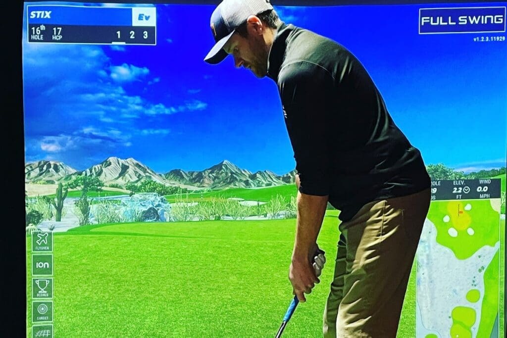 Golf simulator bay at Stix Golf Entertainment in Germantown