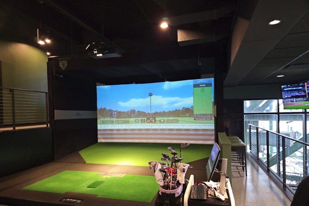 Golf simulator bay at X-Golf | Milwaukee in Milwaukee